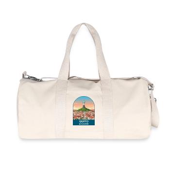 Quito Ecuador El Panecillo Vintage Travel Art - Recycled Canvas Sports Bag by Stanley/Stella - natural - Front