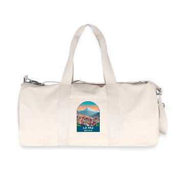 La Paz Bolivien Seilbahn Vintage Reisekunst - Recycelte Canvas-Sporttasche von Stanley/Stella - Naturweiß - Vorne