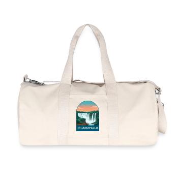 Art d’affiche vintage de voyage de la cascade Iguacu Falls - Sac de sport en toile recyclée Stanley/Stella - blanc naturel - Devant