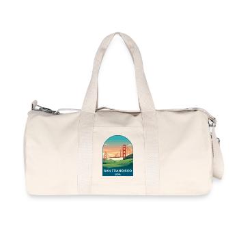 Affiche de voyage vintage San Francisco USA - Sac de sport en toile recyclée Stanley/Stella - blanc naturel - Devant