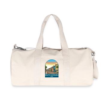 South Carolina USA Vintage-Reiseplakat - Recycelte Canvas-Sporttasche von Stanley/Stella - Naturweiß - Vorne
