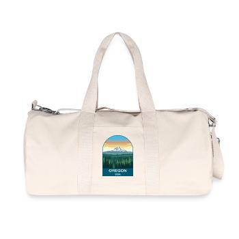 Oregon USA Vintage Reiseplakat-Kunst - Recycelte Canvas-Sporttasche von Stanley/Stella - Naturweiß - Vorne