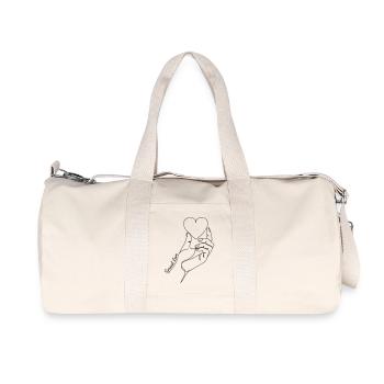 Spread Love Dessin minimaliste en lignes de cœur - Sac de sport en toile recyclée Stanley/Stella - blanc naturel - Devant
