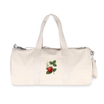 Botanische Illustration von Erdbeeren im Vintage-Stil - Recycelte Canvas-Sporttasche von Stanley/Stella - Naturweiß - Vorne