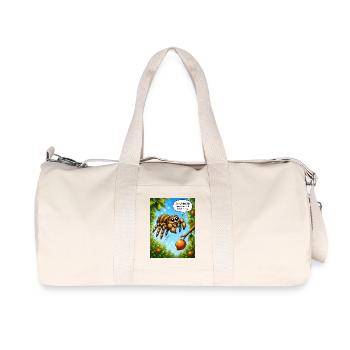 Niedliche Springspinne mit Wortspiel-Humor - Recycelte Canvas-Sporttasche von Stanley/Stella - Naturweiß - Vorne