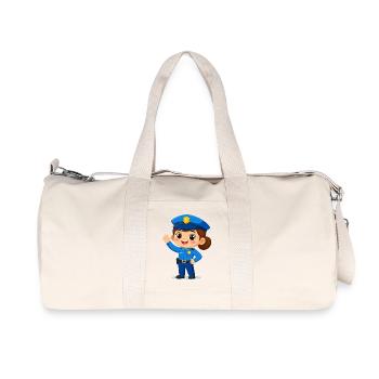 Policière comique fait signe en riant – Style drôle - Sac de sport en toile recyclée Stanley/Stella - blanc naturel - Devant