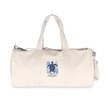 Meet me at the Beach – Schildkröte im Mandala-Stil - Recycelte Canvas-Sporttasche von Stanley/Stella - Naturweiß - Vorne