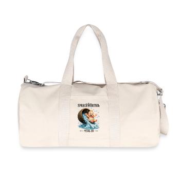 Sprichwort Das Kind mit dem Bade ausschütten - Recycelte Canvas-Sporttasche von Stanley/Stella - Naturweiß - Vorne