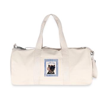 French Bulldog Came Late Retro Humor - Recycled Canvas Sports Bag by Stanley/Stella - natural - Front