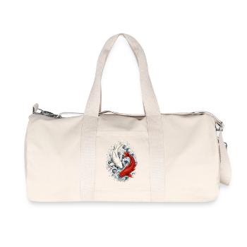 Koi Carp in Japanese Irezumi Tattoo Style - Recycled Canvas Sports Bag by Stanley/Stella - natural - Front