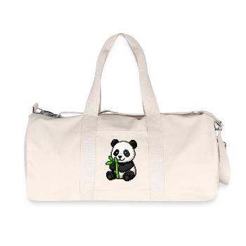 Pixel Panda avec du bambou - Sac de sport en toile recyclée Stanley/Stella - blanc naturel - Devant