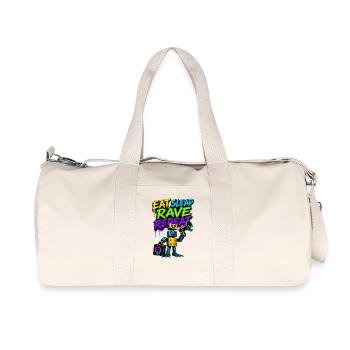 Eat Sleep Rave Repeat Graffiti Robot - Recycled Canvas Sports Bag by Stanley/Stella - natural - Front