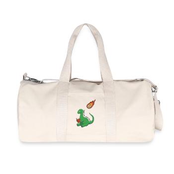 Nur noch ein Buch Dinosaurier - Recycelte Canvas-Sporttasche von Stanley/Stella - Naturweiß - Vorne
