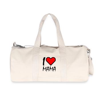 I love mama - Recycelte Canvas-Sporttasche von Stanley/Stella - Naturweiß - Vorne