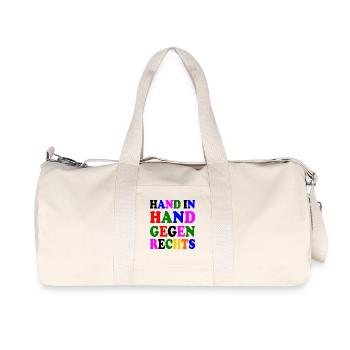 Hand in hand gegen rechts - Recycelte Canvas-Sporttasche von Stanley/Stella - Naturweiß - Vorne