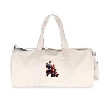 Père Noël sur le banc avec le bébé elfe - Sac de sport en toile recyclée Stanley/Stella - blanc naturel - Devant