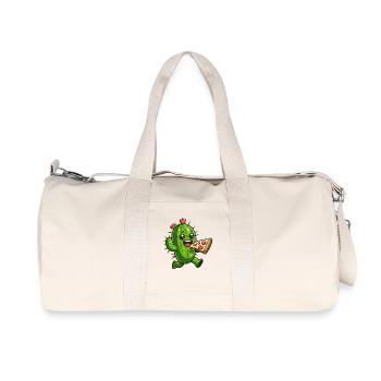 Cute Cactus Pizza Heart Comic - Recycled Canvas Sports Bag by Stanley/Stella - natural - Front