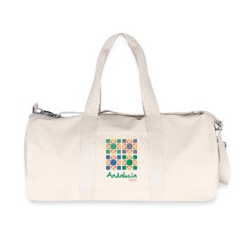 Andalusian Tiles 4 - Recycled Canvas Sports Bag by Stanley/Stella - natural - Front