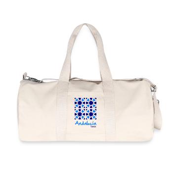 Andalusian Tiles 6 - Recycled Canvas Sports Bag by Stanley/Stella - natural - Front