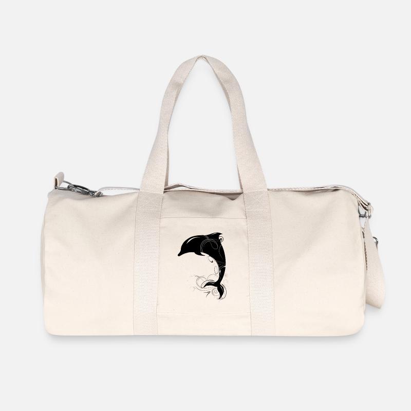 springender Delfin - Recycelte Canvas-Sporttasche von Stanley/Stella - Naturweiß