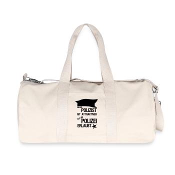 Attraktivster Polizist Polizei, Sprüche,Geschenk - Recycelte Canvas-Sporttasche von Stanley/Stella - Naturweiß - Vorne