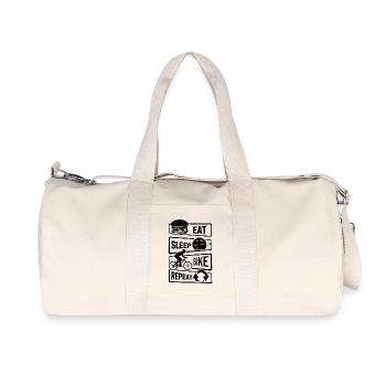 Eat Sleep Bike Repeat - Fahrrad Rennrad Radsport - Recycelte Canvas-Sporttasche von Stanley/Stella - Naturweiß - Vorne