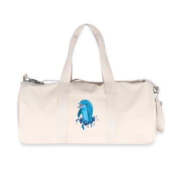 Laughing dolphin blue - Recycled Canvas Sports Bag by Stanley/Stella - natural - Front