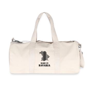 Made in Bavaria barcode card gift idea - Recycled Canvas Sports Bag by Stanley/Stella - natural - Front