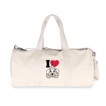 I love dogs - Recycled Canvas Sports Bag by Stanley/Stella - natural - Front