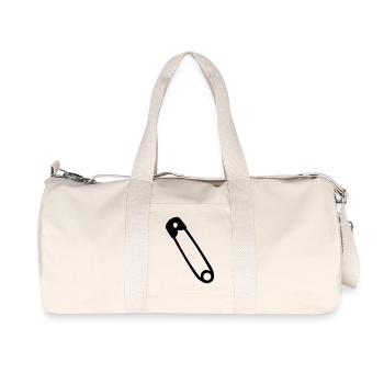 Sicherheitsnadel - Recycelte Canvas-Sporttasche von Stanley/Stella - Naturweiß - Vorne