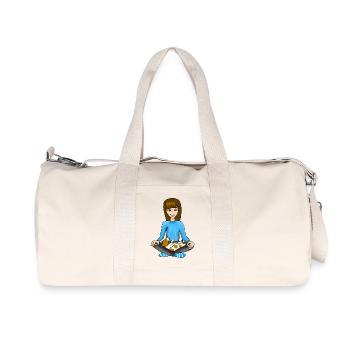 Meditating with your dog - Recycled Canvas Sports Bag by Stanley/Stella - natural - Front
