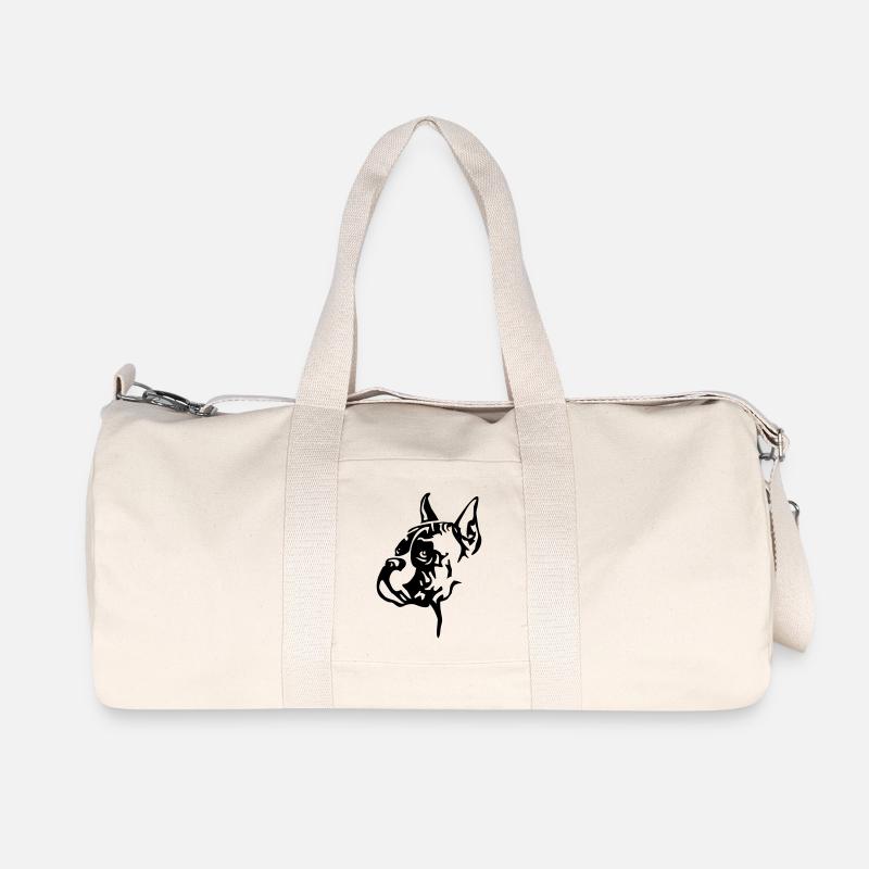 Boxer Kopf kupiert - Recycelte Canvas-Sporttasche von Stanley/Stella - Naturweiß