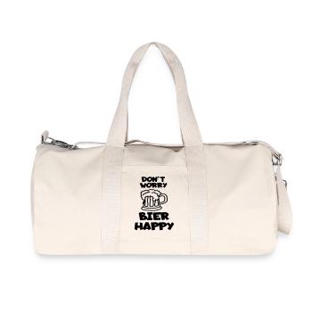 Keine Sorge, Bier glücklich für Bierliebhaber # - Recycelte Canvas-Sporttasche von Stanley/Stella - Naturweiß - Vorne
