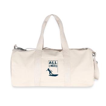 ALL I NEED is surfing - Recycelte Canvas-Sporttasche von Stanley/Stella - Naturweiß - Vorne