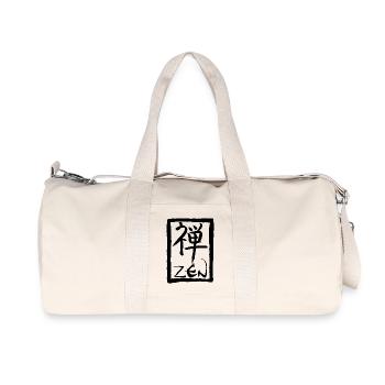 Das Wort Zen auf Japanisch (schwarz) - Recycelte Canvas-Sporttasche von Stanley/Stella - Naturweiß - Vorne