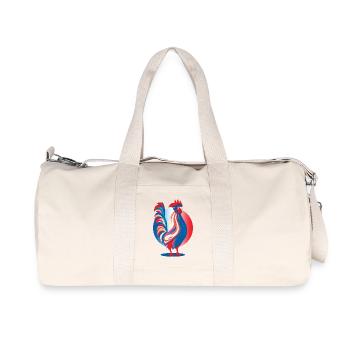 Coq Bleu Blanc Rotes Emblem von La France - Recycelte Canvas-Sporttasche von Stanley/Stella - Naturweiß - Vorne