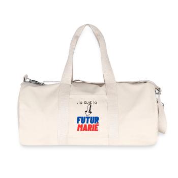 EVG futur marié. Enterrement vie célibataire - Sac de sport en toile recyclée Stanley/Stella - blanc naturel - Devant