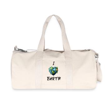 Ich liebe die Erde - Recycelte Canvas-Sporttasche von Stanley/Stella - Naturweiß - Vorne