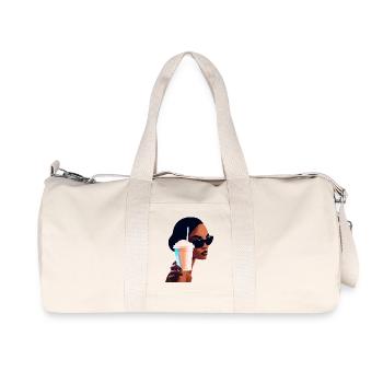 Vibrant Summer Drink Woman Illustration - Recycled Canvas Sports Bag by Stanley/Stella - natural - Front