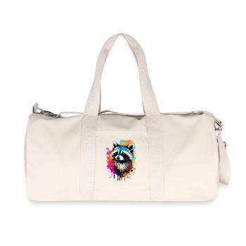 raton laveur coloré - raton laveur raton laveur - Sac de sport en toile recyclée Stanley/Stella - blanc naturel - Devant