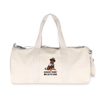Rottweiler Weißwurst Design - Recycelte Canvas-Sporttasche von Stanley/Stella - Naturweiß - Vorne