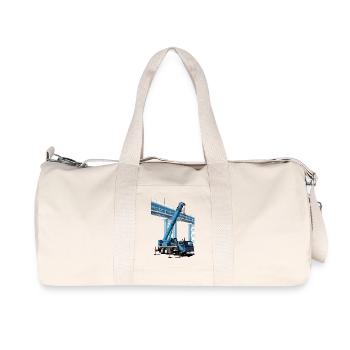 Mobile crane assembles bridge sections - Recycled Canvas Sports Bag by Stanley/Stella - natural - Front