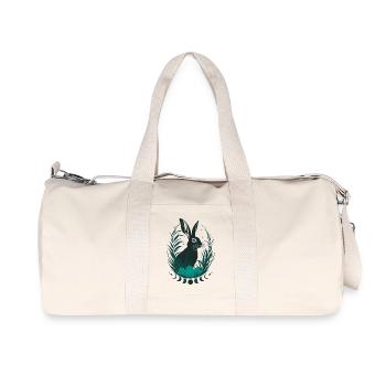 Ostara Bunny with Moon Phases Wicca Design - Recycled Canvas Sports Bag by Stanley/Stella - natural - Front
