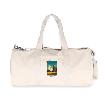 Stralsund Vintage Reise Illustration - Deutschland - Recycelte Canvas-Sporttasche von Stanley/Stella - Naturweiß - Vorne
