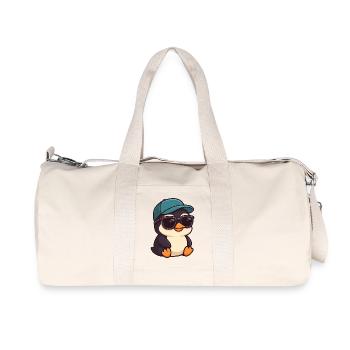 Cool penguin with sunglasses summer joy - Recycled Canvas Sports Bag by Stanley/Stella - natural - Front