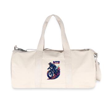 MTB Mountain Biking Fatbike Cruising Gift - Recycled Canvas Sports Bag by Stanley/Stella - natural - Front