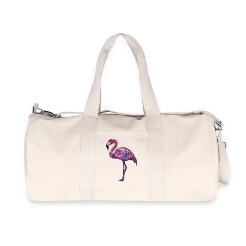 Flamingo Bunt - Recycelte Canvas-Sporttasche von Stanley/Stella - Naturweiß - Vorne