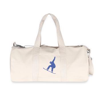 Silhouette minimaliste de snowboard Sports d’hiver - Sac de sport en toile recyclée Stanley/Stella - blanc naturel - Devant