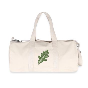 Feuille de chêne / Vert - Sac de sport en toile recyclée Stanley/Stella - blanc naturel - Devant
