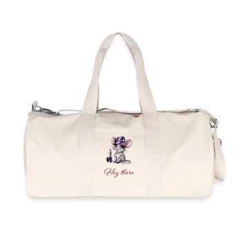 Souris chaude avec glamour et rouge à lèvres - Sac de sport en toile recyclée Stanley/Stella - blanc naturel - Devant